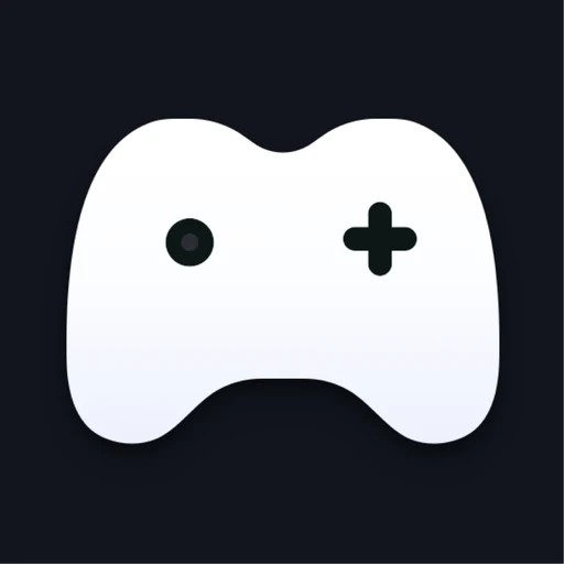 OhMyGame app icon, a white game controller on a dark tile